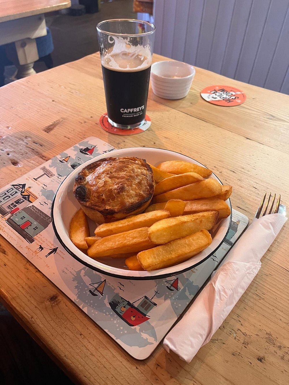 Hearty pie and sides